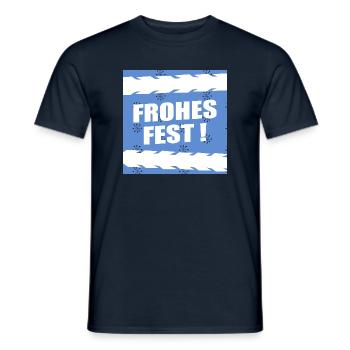 Vélo de Noël Hiver - T-shirt homme - marine - Devant - AI Model Male 178 light (178cm)