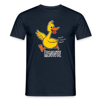 Un joyeux petit canard qui court - une course ! - T-shirt homme - marine - Devant - AI Model Male 178 light (178cm)