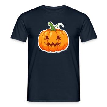 Happy Halloween Pumpkin Sticker - Men's T-Shirt - navy - Front - AI Model Male 178 light (178cm)