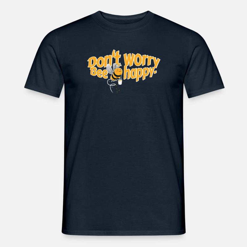 Don't worry Bee happy - Männer T-Shirt - Navy