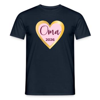 COEUR MAMIE 2026 GROSSESSE ANNONCER - T-shirt homme - marine - Devant - AI Model Male 178 light (178cm)