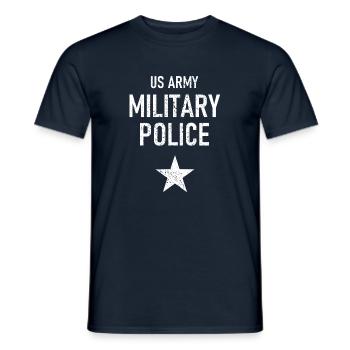 US Army - Military Police - Militär Polizei - USA - Men's T-Shirt - navy - Front - AI Model Male 178 light (178cm)