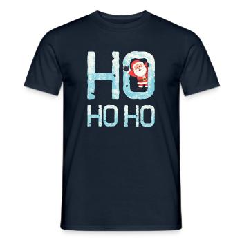 Ho Ho Ho with Santa Claus - Men's T-Shirt - navy - Front - AI Model Male 178 light (178cm)