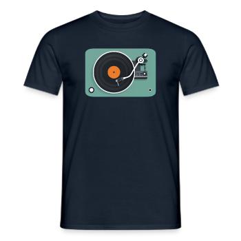 PLATTENSPIELER – Ton & Bild - Männer T-Shirt - Navy - Vorne - AI Model Male 178 light (178cm)