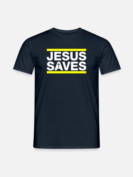 Jesus saves Christian saying - Men's T-Shirt - navy