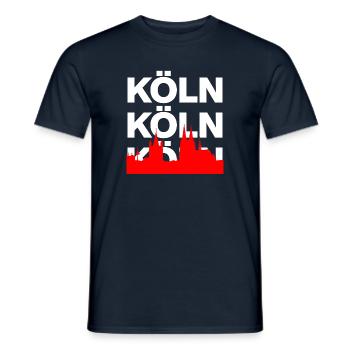 KÖLLE ES EIN JEFÖHL KÖLN DOMLIEBE RHEIN DOMSTADT - Men's T-Shirt - navy - Front - AI Model Male 178 light (178cm)