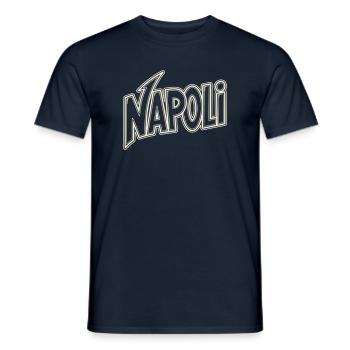 Napoli Neon Schriftzug - Männer T-Shirt - Navy - Vorne - AI Model Male 178 light (178cm)