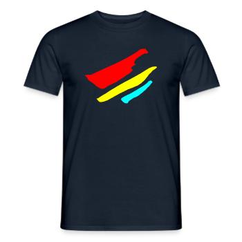 Streifen - Flagge Muster VEKTOR - Männer T-Shirt - Navy - Vorne - AI Model Male 178 light (178cm)