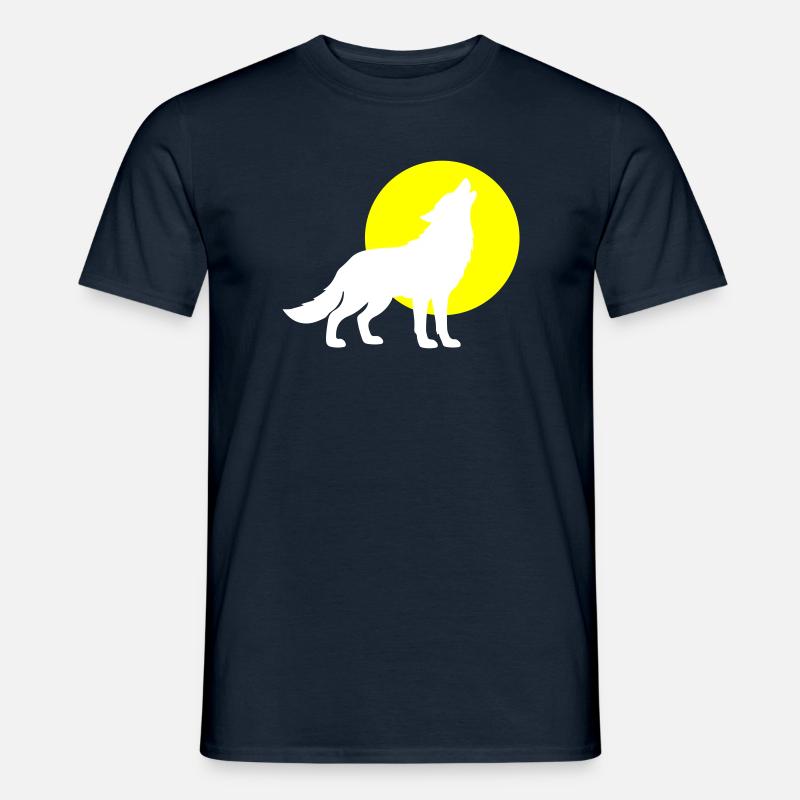 Wolf Silhouette - Männer T-Shirt - Navy