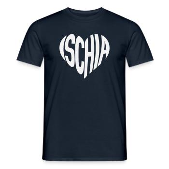 Ischia Herzform Typo - Männer T-Shirt - Navy - Vorne - AI Model Male 178 light (178cm)