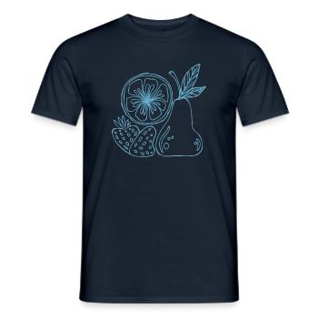 Fruit Lines Blue Sketch - Men's T-Shirt - navy - Front - AI Model Male 178 light (178cm)