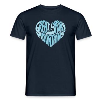 Great Smoky Mountains Heart - Men's T-Shirt - navy - Front - AI Model Male 178 light (178cm)