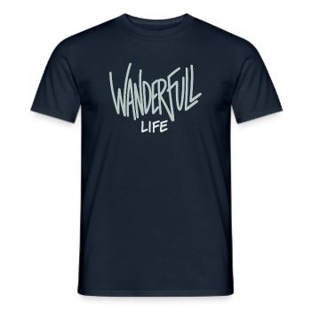 Wanderfull Life - Wortspiel Wandern - Männer T-Shirt - Navy - Vorne - AI Model Male 178 light (178cm)