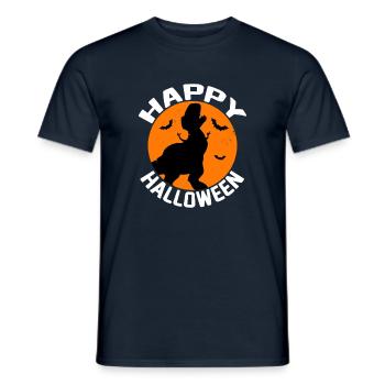Frohes Halloween Dino Silhouette - Männer T-Shirt - Navy - Vorne - AI Model Male 178 light (178cm)