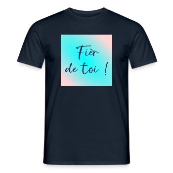 Fièr de toi - T-shirt homme - marine - Devant - AI Model Male 178 light (178cm)