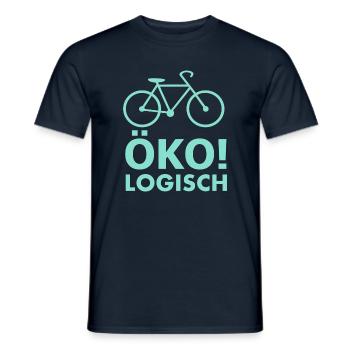 Öko!Logisch Design mit Fahrrad - Männer T-Shirt - Navy - Vorne - AI Model Male 178 light (178cm)