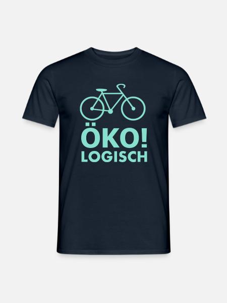 Öko!Logisch Design mit Fahrrad - Männer T-Shirt - Navy