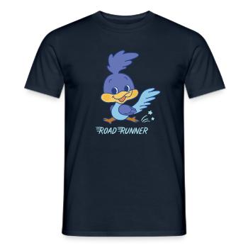 Looney Tunes X Gokko Road Runner Mit Schriftzug - Männer T-Shirt - Navy - Vorne - AI Model Male 178 light (178cm)