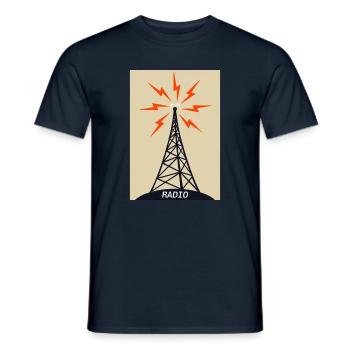 Radioturm auf Sendung - Männer T-Shirt - Navy - Vorne - AI Model Male 178 light (178cm)