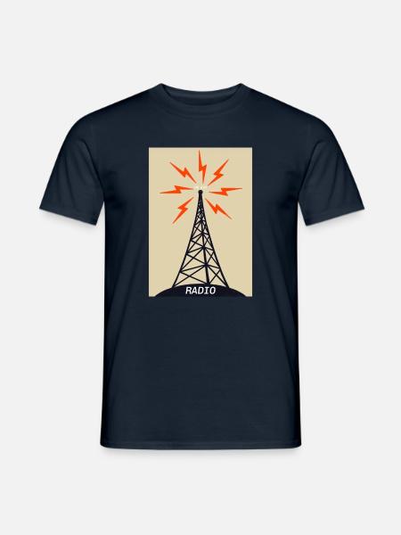 Radioturm auf Sendung - Männer T-Shirt - Navy