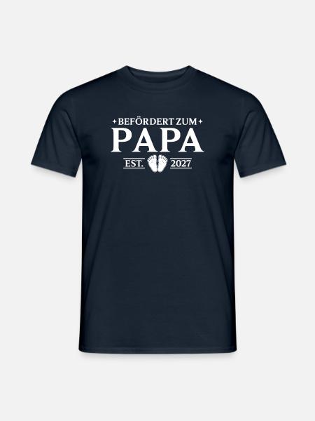 Werdender Papa 2027 Befördert zum Vater - Männer T-Shirt - Navy