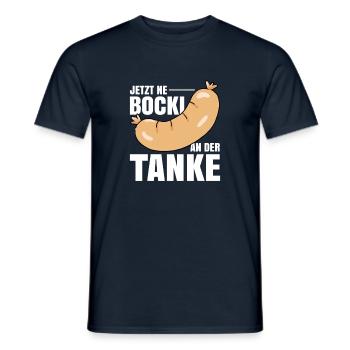 Jetzt ne Bocki an der Tanke - Männer T-Shirt - Navy - Vorne - AI Model Male 178 light (178cm)