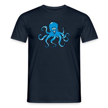 Squid oktopus funny comic - Men's T-Shirt - navy - Front - AI Model Male 178 light (178cm)