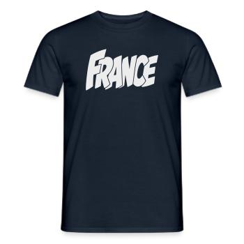Frankreich, France Bold Comic Typography - Männer T-Shirt - Navy - Vorne - AI Model Male 178 light (178cm)
