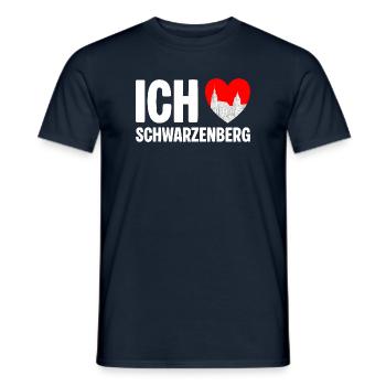 Schwarzenberg Ich liebe meine Stadt - Männer T-Shirt - Navy - Vorne - AI Model Male 178 light (178cm)