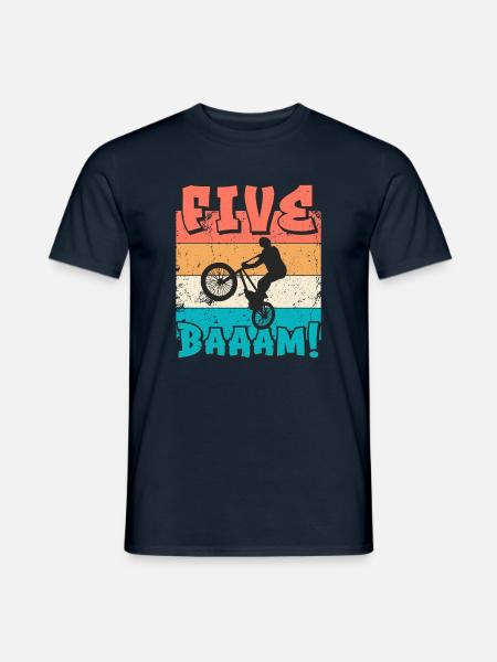 5. Geburtstag Bmx 5 Jahre Geschenk - Männer T-Shirt - Navy