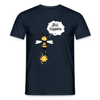 Shit happens bee - Men's T-Shirt - navy - Front - AI Model Male 178 light (178cm)