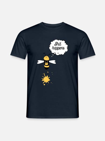 Shit happens bee - Men's T-Shirt - navy