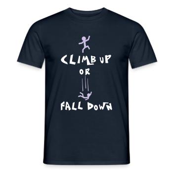 climb up - Men's T-Shirt - navy - Front - AI Model Male 178 light (178cm)