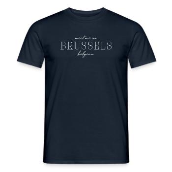 5000 Brussels - Men's T-Shirt - navy - Front - AI Model Male 178 light (178cm)