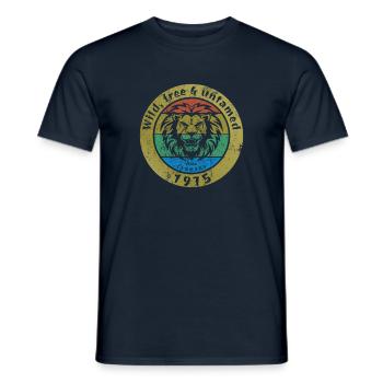 Sauvage, libre et indompté depuis 01/1975 - T-shirt homme - marine - Devant - AI Model Male 178 light (178cm)
