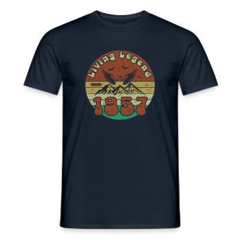 67th Birthday Living Legend since VIN 1957 - Men's T-Shirt - navy - Front - AI Model Male 178 light (178cm)