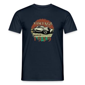66ème Anniversaire - Classique - Millésime depuis 03/1959 - T-shirt homme - marine - Devant - AI Model Male 178 light (178cm)