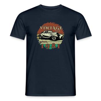 44ème Anniversaire - Classique - Millésime depuis 04/1981 - T-shirt homme - marine - Devant - AI Model Male 178 light (178cm)