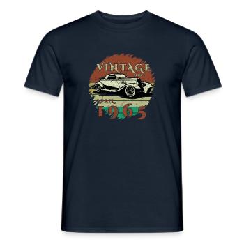 60ème Anniversaire - Classique - Millésime depuis 04/1965 - T-shirt homme - marine - Devant - AI Model Male 178 light (178cm)