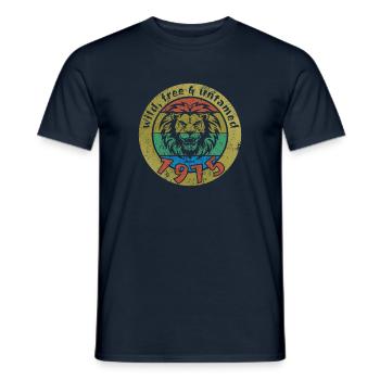 50th Birthday Wild, free & untamed since 1975 - Men's T-Shirt - navy - Front - AI Model Male 178 light (178cm)