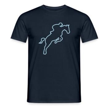 equitation cavalier13 obstacle cheval tr - T-shirt homme - marine - Devant - AI Model Male 178 light (178cm)