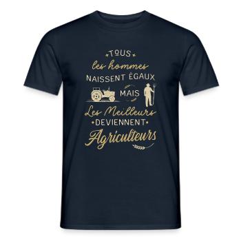 Meilleur Agriculteur Humour Agricole Agriculture - T-shirt homme - marine - Devant - AI Model Male 178 light (178cm)