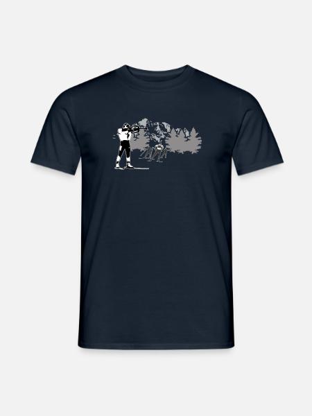 Biathlon - Skiing - Ski - Männer T-Shirt - Navy