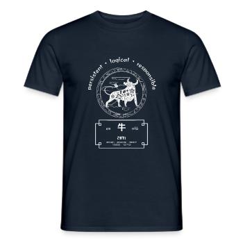 Chinesisches Tierkreiszeichen - Jahr des Ochsen - Männer T-Shirt - Navy - Vorne - AI Model Male 178 light (178cm)