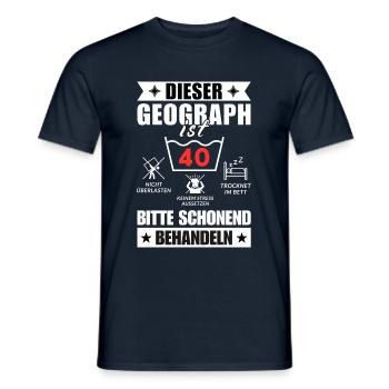 Dieser Geograph ist 40. Schonend behandeln - Männer T-Shirt - Navy - Vorne - AI Model Male 178 light (178cm)