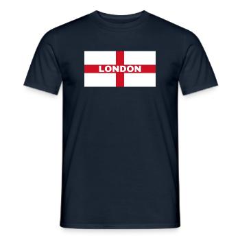 London City in English Flag - Men's T-Shirt - navy - Front - AI Model Male 178 light (178cm)