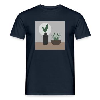 Potted Plants in neutralen Tönen, square - Männer T-Shirt - Navy - Vorne - AI Model Male 178 light (178cm)