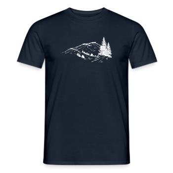 Alpine Silhouettenrücke - Männer T-Shirt - Navy - Vorne - AI Model Male 178 light (178cm)