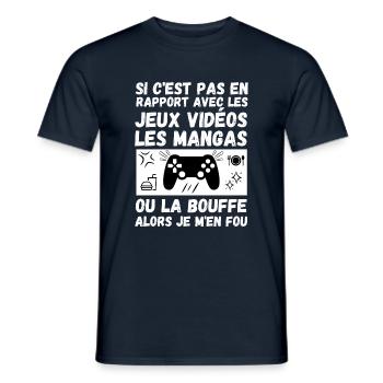 jeux vidéos mangas bouffe cadeau anniversaire - T-shirt homme - marine - Devant - AI Model Male 178 light (178cm)
