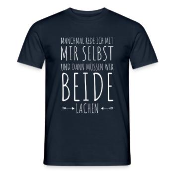 LACHEN | Lustiger Spruch Humor Geschenkidee - Männer T-Shirt - Navy - Vorne - AI Model Male 178 light (178cm)